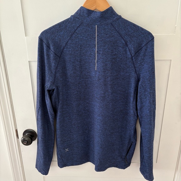 Lululemon Surge Warm 1/2 Zip Heathered Hero Blue. Size Medium. - Picture 3 of 14